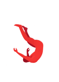 Red man falling