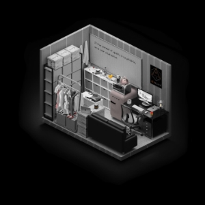 An isometric view of our storage unit home